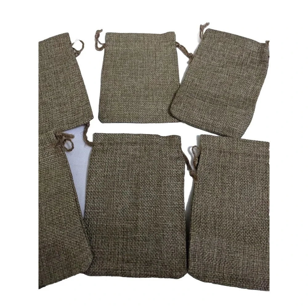 Gnome USA Burlap Gift Bag Pouch Red White Blue Patriotic 4th July SET 10 PCS
